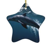 Arbre de Noël en céramique suspendu pendentif étoile Whjdpp animal marin impression dauphin décoration centres commerciaux, supermarchés, magasins
