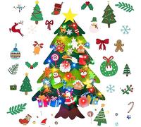 Arbre de Noël en feutre à faire soi-même pour tout-petits, Arbre de Noël mural avec lumière et décoration, Ensemble d’arbre de Noël à faire soi-même pour enfants, Décorations de Noël/Nouvel An