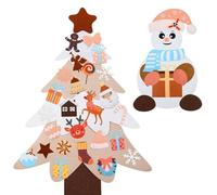 Arbre de Noël en feutre, arbre de Noël en feutre pour les tout-petits, bricolage amusant Montessori pour grands enfants avec corde suspension, facile à coller pour l'école à la maison, style 2