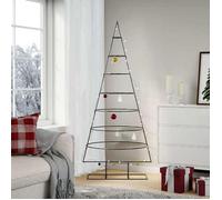 vidaXL Arbre de Noël en Métal Noir 180 cm - Support et Décoration de Sapin