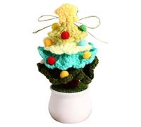Arbre de Noël en tricoté - Ornement de de Crochet Portable pour décoration de Vacances, Arbre Artificiel Festif avec Fleurs de Crochet à la Main, décoration de Noël et d'anniversaire pour la mai