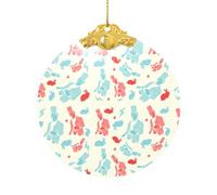 Arbre de Noël en verre à suspendre avec lapin magicien pour décoration de Noël éblouissante