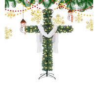 Arbre de Noël générique, faux sapin de Noël - Sapins de Noël étincelants sur les marches extérieures, arbres de Noël étincelants sur les marches extérieures | LED - Accessoires de Noël pliables pour