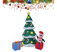 Arbre de Noël Gonflable - Sapin de Noël Éclairé 1.8m à Gonfler pour Fête - Sapin Géant Gonflable avec LED Intégrées et Père | pour Jardin Pelouse Patio Terrasse Salon
