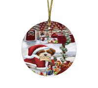 Arbre De Noël Hanging Cher Père, Boîte Aux Lettres, Chien Lhassa Apso Noël Décorations Céramique Décorations pour Vacances Intérieur Bureau
