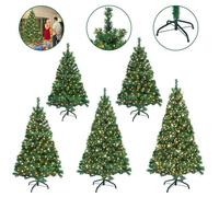 Arbre de Noël - HENGMEI - 210 cm - PVC - Éclairage LED blanc chaud - Vert
