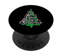 Arbre de Noël Joy Love Peace Believe PopSockets PopGrip Adhésif