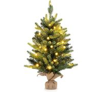 Arbre de Noël LED avec Fibre Optique, Vert, PVC et Métal, 60 cm, 90 Branches, Changement de Couleur, Base Anti-dérapante, Démontable, Intérieur (Warm White 60cm)