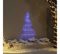 vidaXL Arbre de Noël LED avec piquets de sol Métal USB