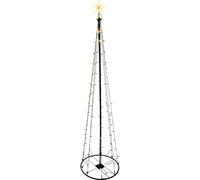 Arbre de Noël lumineux à LED avec étoile - 240 cm - Arbre de Noël décoratif avec 154 LED illuminées en blanc chaud - Noël Avent Hiver Décoration de jardin pour l'extérieur