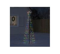 vidaXL Arbre de Noël lumineux avec piquets 220 LED coloré 180 cm
