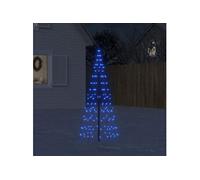 Arbre de Noël lumineux sur mât de drapeau 200 LED bleu 180 cm Bleu G