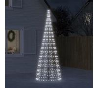 vidaXL Arbre de Noël lumineux sur mât de drapeau 550 LED blanc 300 cm