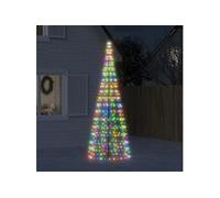 Arbre de Noël Lumineux sur Mât de Drapeau 550 LED, Sapin de Noël avec Guirlande Lumineuse, Décoration de Fête avec Lumière, Moderne, Coloré 300 cm