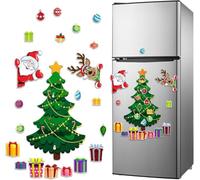 Arbre de Noël magnétique pour décoration de réfrigérateur, aimant sur le thème de Noël, arbre de Noël pour décoration de porte en métal, aimants de réfrigérateur (type A)