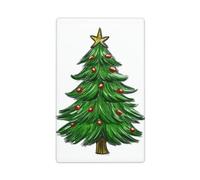 Arbre de Noël mignon dessin animé simple à bascule plaque murale vierge couvercle d'interrupteur décoratif 1 gang pour cuisine salle de bain taille 11,4 x 7 cm