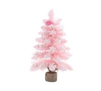 Arbre de Noel Mini Sapin de Noël Rose floqué, décoration de Table for la Maison, la Cuisine, Le Bureau, écologique et réutilisable, Trois Tailles Disponibles Lumineux(45cm)