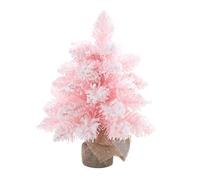 Arbre de Noel Mini Sapin de Noël Rose floqué, décoration de Table for la Maison, la Cuisine, Le Bureau, écologique et réutilisable, Trois Tailles Disponibles Lumineux(30cm)