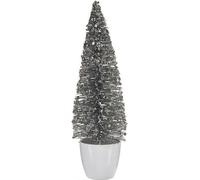 Arbre de Noël moyen 10 x 33 x 10 cm argenté blanc plastique
