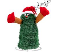 Arbre de Noël Musical Dansant, Décoration Animée Rotative de Noël avec Chant et Danse, Vert et Rouge, Peluche, Cadeau pour Enfants