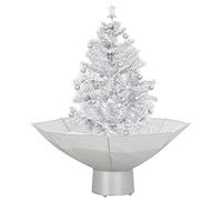 vidaXL Arbre de Noël Neigeux avec Base de Parapluie Sapin de Noël Artificiel Arbre Décoration de Noël Salon Salle de Séjour Maison Intérieur Blanc 75 cm
