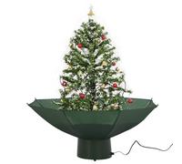 Arbre de Noël neigeux avec base de parapluie Vert 75 cm