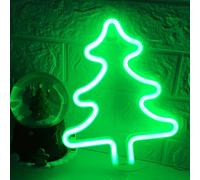 Arbre De Noël Néon Vert Nuit Signe,Forme D'arbre De Noël Led Wall Art Sign,Alimenté Par Batterie Ou Usb,Famille Chambre D'enfants Bar Party Mariage Suspension Veilleuse