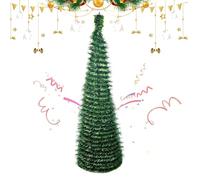 Arbre de Noël - Ornement de 5 pieds pour l'extérieur | Arbre de Noël pliable de 150 cm pour décoration de saison de vacances d'hiver courtes de cour de cuisine classe C