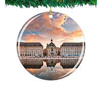 Arbre De Noël Ornements 7.3cm, France Royal Square The Water Mirror Bordeaux City Travel Décoration d'arbre De Noël Détachables Pendentifs Décoration Esthétique Boule De Noël pour Fête Maison