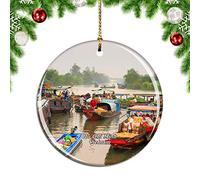 Arbre De Noël Ornements 7.3cm, Vietnam Mekong River Delta Ho Chi Minh City Travel Ornements d'arbre De Noël Personnalisée Pendentifs Décoration Esthétique Décoration d'arbre De Noël