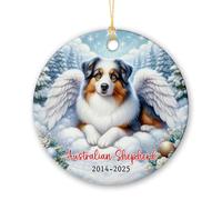 Arbre De Noël Ornements Berger Australien Céramique À Suspendre Personnalisée Pendentifs Décoration pour Enfant Fête De Vacances Home Decor 7.3 Cm