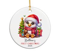 Arbre De Noël Ornements Bête Ornement en Céramique Esthétique Boule De Noëls pour Home Decor Enfant Fête De Vacances 7.3 CM