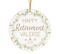 Arbre De Noël Ornements Bonne Retraite Ornement en Céramique Vintage Ornements d'arbre De Noël pour Maison Home Decor Enfant 7.3 CM