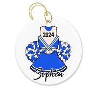 Arbre De Noël Ornements Cheerleading Personnalisé Ornement en Céramique Esthétique Ornements d'arbre De Noël Vintage Pendentifs Décoration pour Enfant Maison Fête 7.3CM