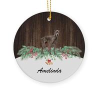 Arbre De Noël Ornements Chien Rhodesianais À Crête Dorsale Noir Céramique À Suspendre Personnalisable Ornements d'arbre De Noël pour Enfant Fête De Vacances Fête du Nouvel 7.3 Cm