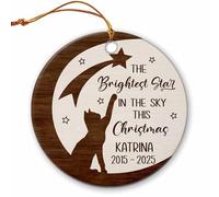 Arbre De Noël Ornements L'Étoile La Plus Brillante De Ce Noël Céramique À Suspendre Rétro Boule De Noëls pour Enfant Fête De Vacances Home Decor 7.3 Cm