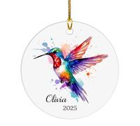 Arbre De Noël Ornements Mémorial du Colibri Céramique À Suspendre Esthétique Pendentifs Décoration pour Enfant Fête De Vacances Maison 7.3 CM