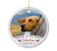 Arbre De Noël Ornements Nos Cœurs sont Éternels Ornement en Céramique Esthétique Ornements d'arbre De Noël pour Fête du Nouvel Fête De Vacances Home Decor 7.3 Cm