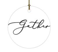 Arbre De Noël Ornements Rassemblez des Sculptures Rondes Et Amusantes en Forme De Mots Initiaux Découpés, Lettres Noires Céramique À Suspendre Pendentifs Décoration pour 7.3CM