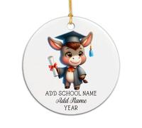 Arbre De Noël Ornements Remise des Diplômes des Ânes Céramique À Suspendre Rétro Boule De Noëls pour Enfant Fête De Vacances Fête du Nouvel 7.3 CM