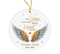 Arbre De Noël Ornements Ton Aile Était Prête mais Mon Cœur Ne L'Était Pas Céramique À Suspendre Esthétique Pendentifs Décoration pour Enfant Fête De Vacances Fête du Nouvel 7.3 CM