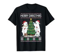 Arbre de Noël Ours Polaire, Joyeux Noël, Ours Blanc bébé T-Shirt Graphique avec Valeur, Homme, Noir, M
