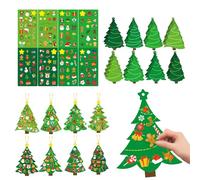 Arbre de Noël pour - 24 cartes d'autocollants interactifs à suspendre au mur | Ensemble de décoration festive à faire soi-même, activité artisanale de Noël, kit de décoration pour tout-petits pour la