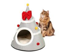 Arbre de Noël pour Chat, Lavable et Chaud Semi-fermé - Maison d'intérieur de Noël pour Chat | pour Les Petites, Moyennes et Grandes Races Qui Jouent, se reposent, Sieste, Chambre à Coucher, Balcon