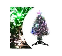 Arbre de Noël Pré-éclairé, Sapin de Noël avec LED, Décoration de Vacances, Ornement de Fête Intérieur Extérieur, Vert et Blanc 64 cm Fibre Optique