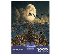 Arbre de Noël Puzzle 1000 Pièces Cadeau Unique Jeu Éduchatif Challenge Toy À De Qualité Supérieure Peinture Art pour Adultes Et Enfants À Partir De 12 Ans 70x50cm/1000pcs