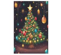 Arbre de Noël Puzzle en Bois 1000 Pièces, DIY, Divertissement Créatif, Cadeau, Amusement, Puzzles Classiques pour Adultes Et Enfants À Partir De 12 Ans, （78×53cm）