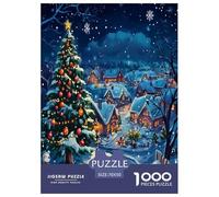 Arbre de Noël Puzzles 1000 Pièces Cadeau Unique Jeu Éduchatif Défi Jouet À De Qualité Supérieure Peinture Art pour Adultes Et Enfants À Partir De 14 Ans 70x50cm/1000pcs