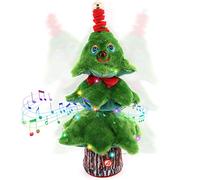 Arbre de Noël Qui Danse et Chante, Aceshop 14' Peluche avec Musique et Lumières Ornements Jouet Poupée Musicale Électronique pour Enfants Cadeau Décoration