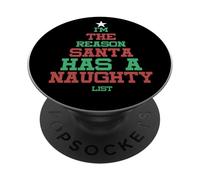 Arbre de Noël Raison de la liste Coquine du Père Noël PopSockets PopGrip Adhésif